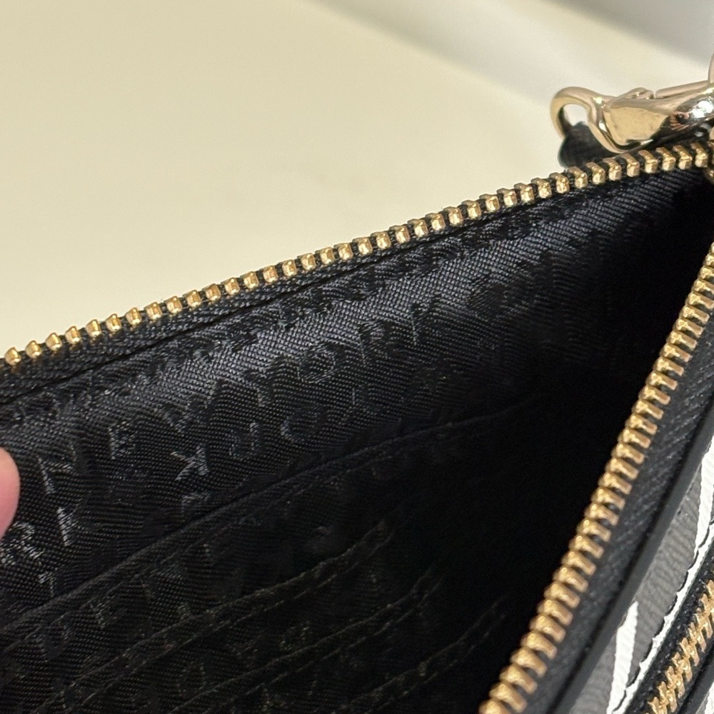 Kate Spade Laurel Way Tinie Wristlet Black and White Checkered Pattern - Picture 9 of 12